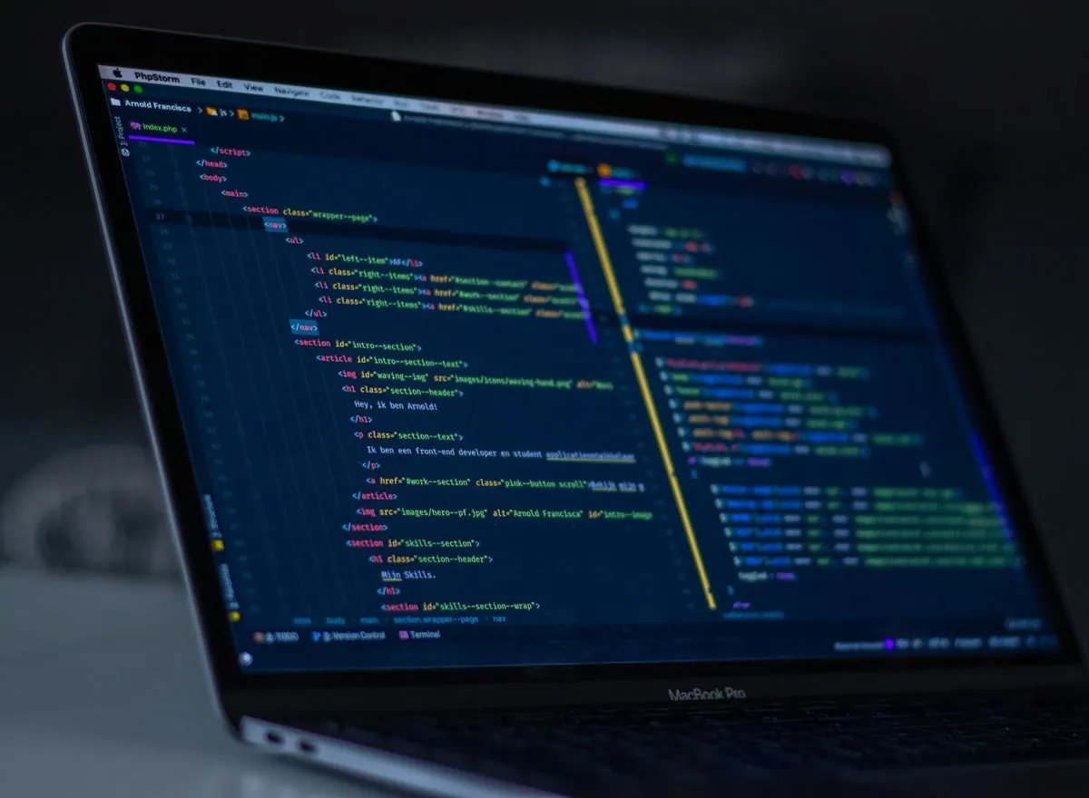 Code displayed on a developer monitor.